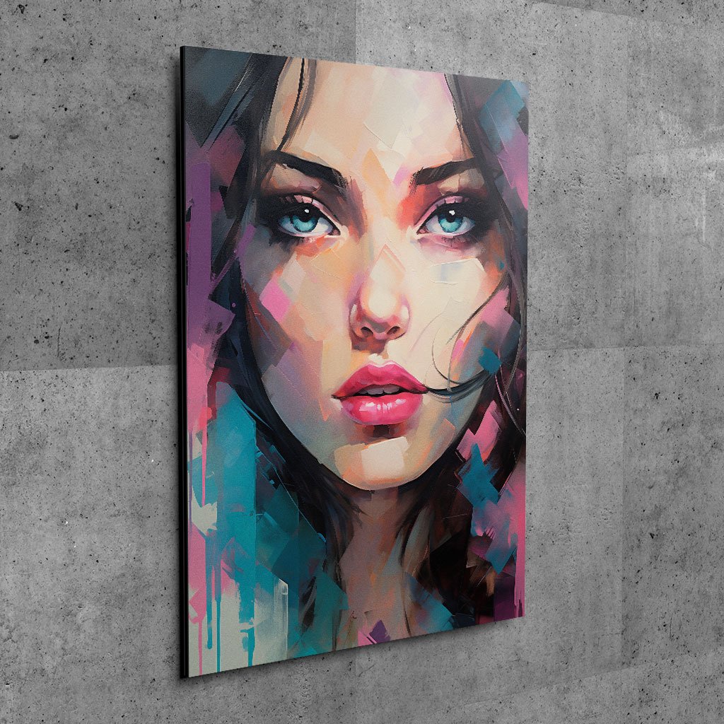 Chic Radiance - Luxurious Pink and Blue Street Art - Metal Poster ...