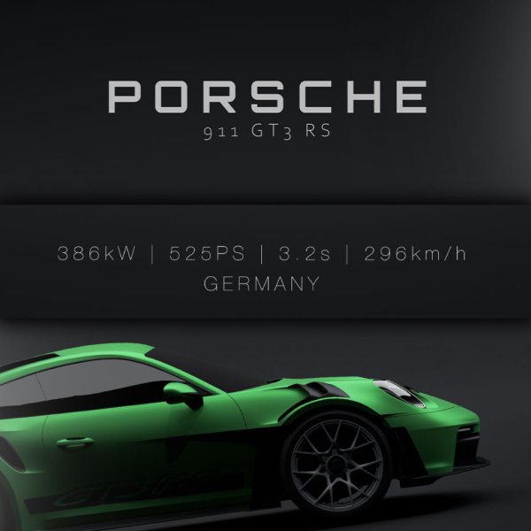 Porsche 911 GT3 RS 2022 - Python Green - Specs - Wall Art Poster - Image 3