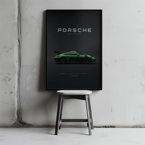 Porsche 911 GT3 RS 2022 - Python Green - Specs - Wall Art Poster - Image 2