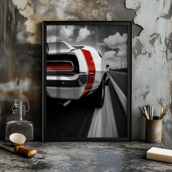 Muscle Car Highway Speed - Wall Art Poster - Image 3