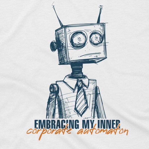 Embracing My Inner Corporate Automaton T-Shirt -  Tired Robot - Image 2