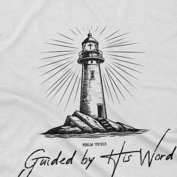 Guided by His Word Shirt - Retro Lighthouse - Image 3