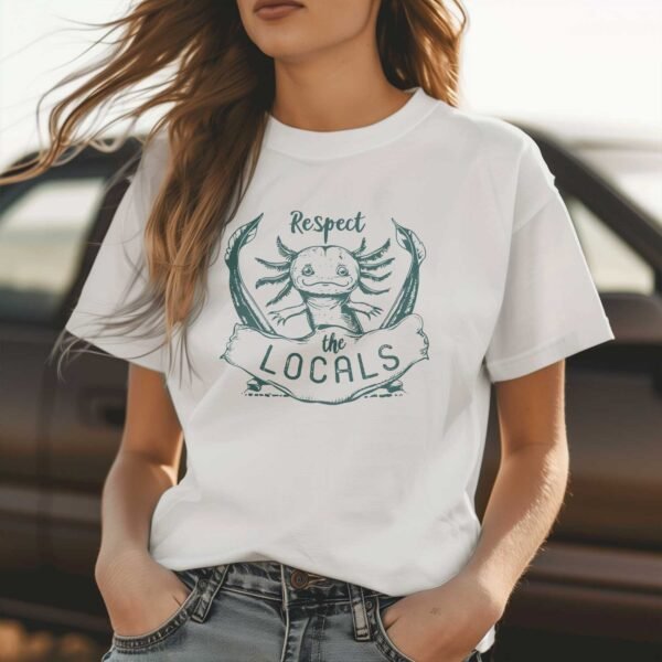 Respect the Locals T-Shirt - Retro Axolotl