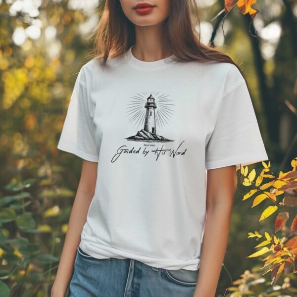 Guided by His Word Shirt - Retro Lighthouse