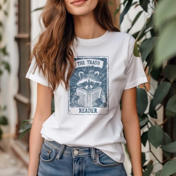 The Trash Reader T-Shirt - Raccoon Tarot Card