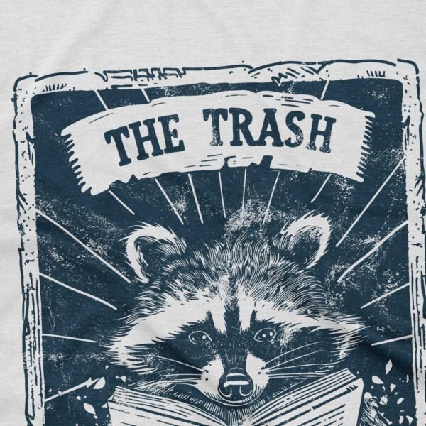 The Trash Reader T-Shirt - Raccoon Tarot Card - Image 2