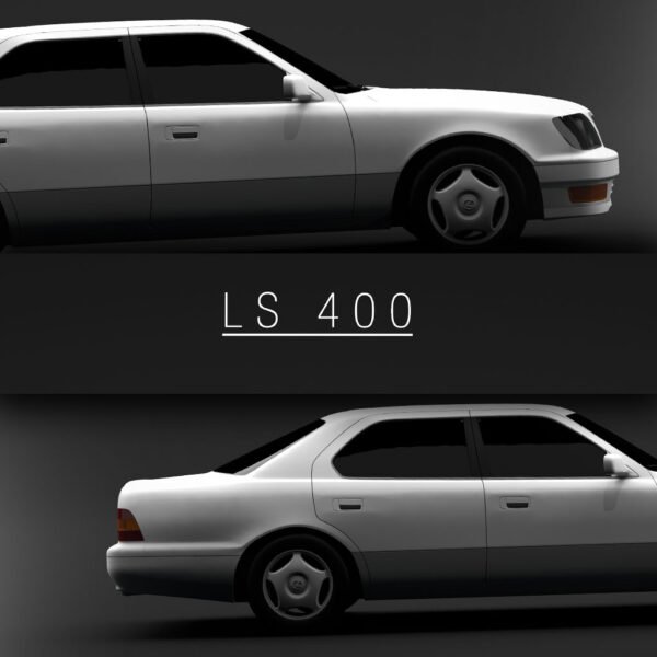 Lexus LS 400 UCF20 XF20 - White - Wall Art Poster - Image 3