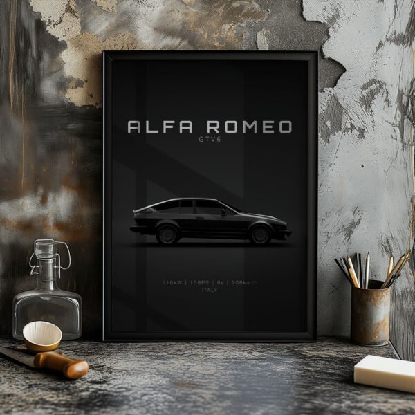 1986 Alfa Romeo GTV-6 - Specs - Wall Art Poster - Image 3