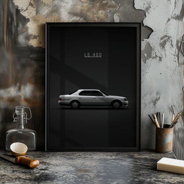 Lexus LS 400 UCF20 XF20 - White - Wall Art Poster - Image 2