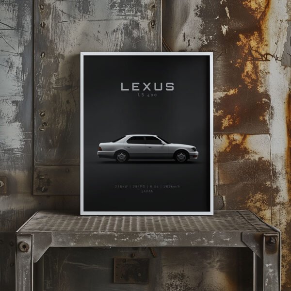 Lexus LS 400 UCF20 XF20 - White - Specs - Wall Art Poster - Image 2