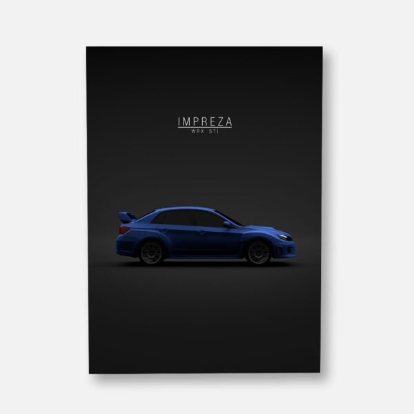 Subaru Impreza WRX STi 2011 - Blue - Wall Art Poster