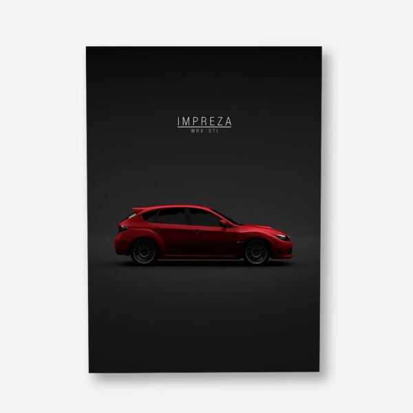 2008 Subaru Impreza WRX STi - Red - Wall Art Poster