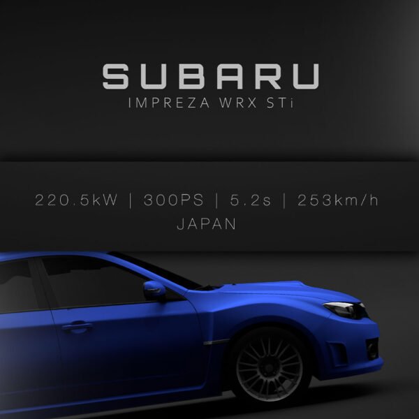 2008 Subaru Impreza WRX STi - Blue - Specs - Wall Art Poster - Image 3