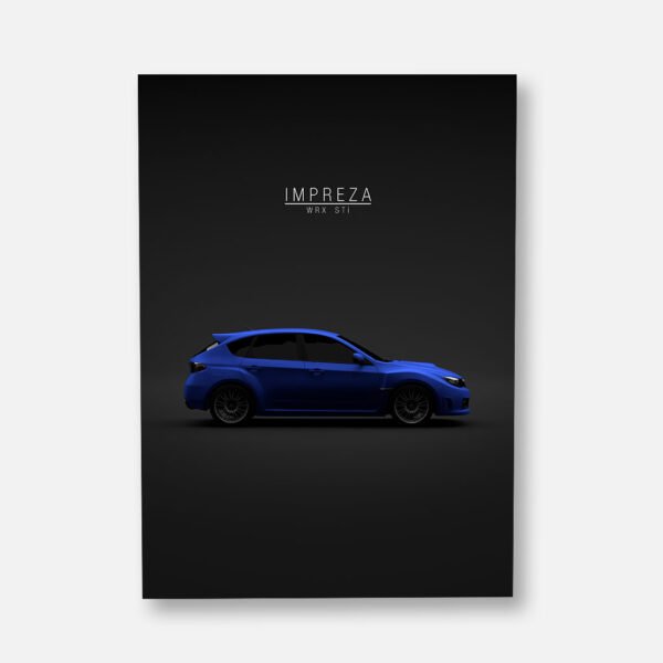 2008 Subaru Impreza WRX STi - Blue - Wall Art Poster