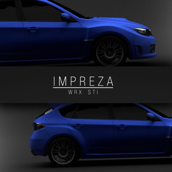 2008 Subaru Impreza WRX STi - Blue - Wall Art Poster - Image 3