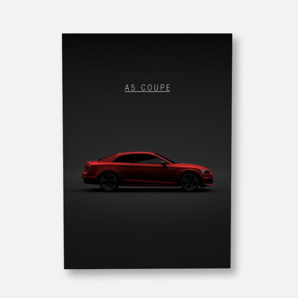 Audi A5 Coupe 2020 - Red - Wall Art Poster