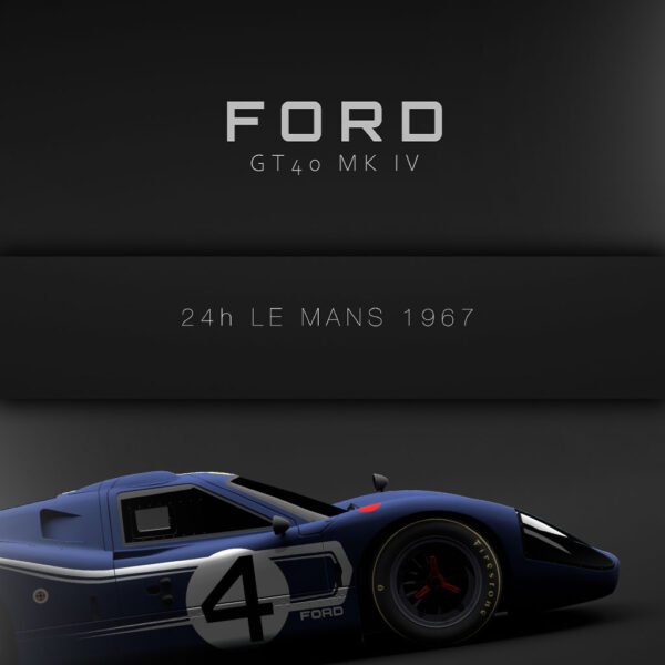 Ford GT40 MkIV no 4 Le Mans 1967 - Wall Art Poster - Image 3