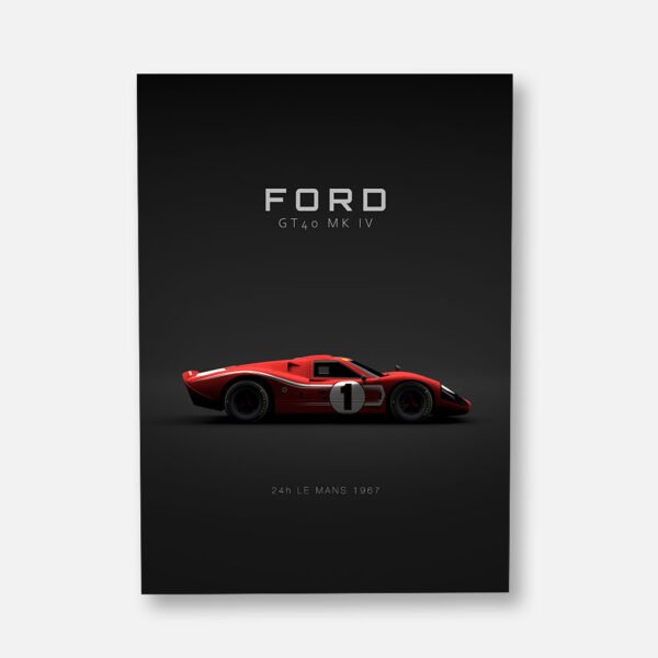 Ford GT40 MkIV sebring no1 le mans 1967 - Specs - Wall Art Poster