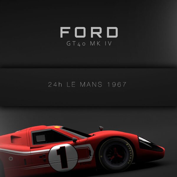 Ford GT40 MkIV sebring no1 le mans 1967 - Specs - Wall Art Poster - Image 4