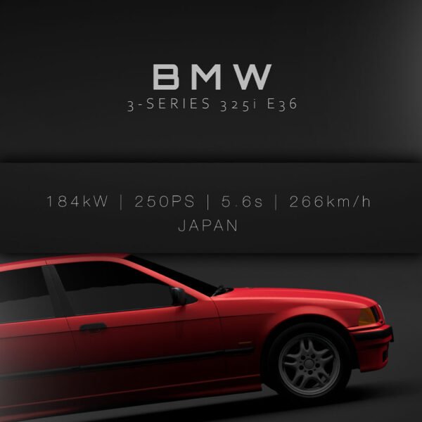 BMW 325i E36 sedan 1994 - Red - Specs - Wall Art Poster - Image 3