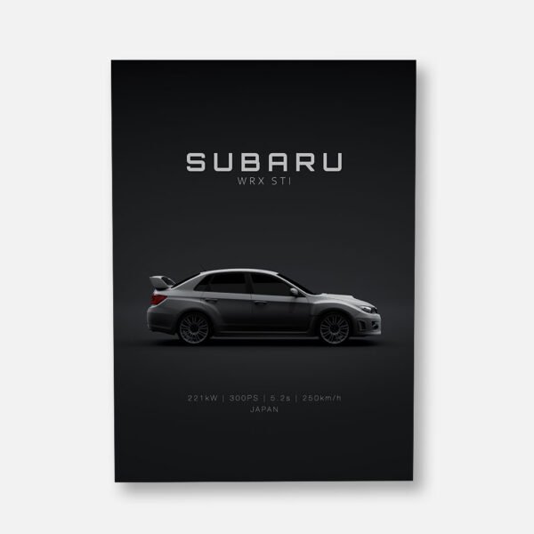 Subaru WRX STI 2013 - Grey - Specs - Wall Art Poster