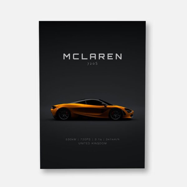 2018 McLaren 720S - Specs - Wall Art Poster