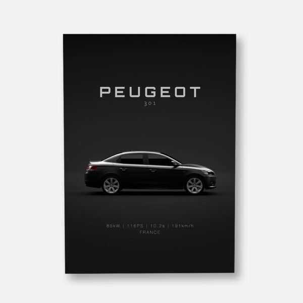 2013 Peugeot 301 - Specs- Wall Art Poster