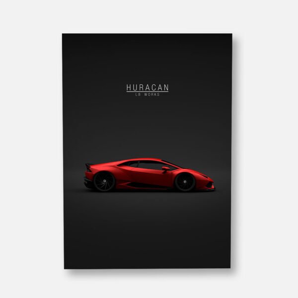 Lamborghini Huracan LB Works - Red - Wall Art Poster