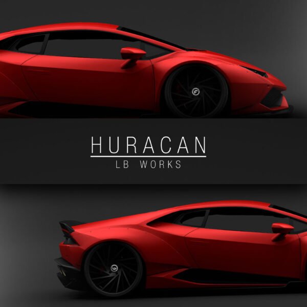 Lamborghini Huracan LB Works - Red - Wall Art Poster - Image 3