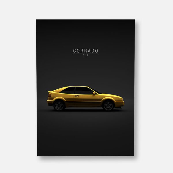 1995 VW Corrado VR6 - Yellow - Wall Art Poster