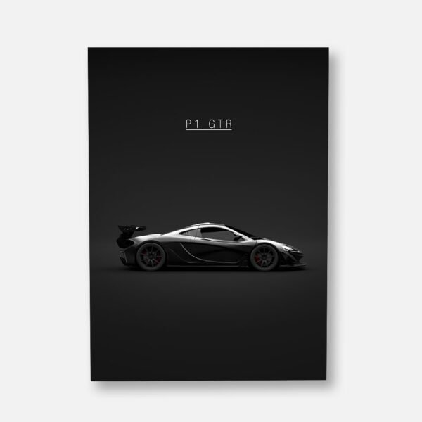 McLaren P1 GTR - Black - Wall Art Poster