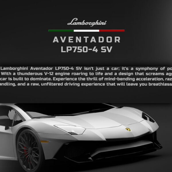 Lamborghini Aventador lp750-4 SV - Silver - Front - Wall Art Poster - Image 3