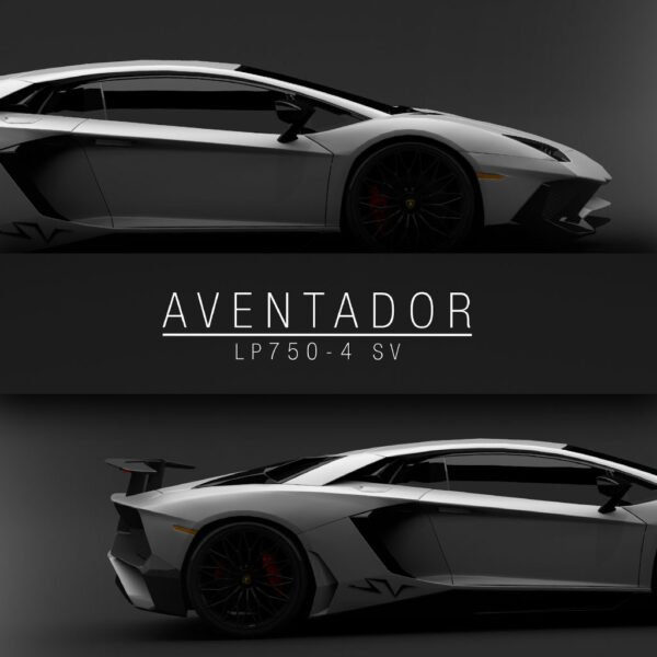 Lamborghini Aventador lp750-4 SV - Silver - Wall Art Poster - Image 3