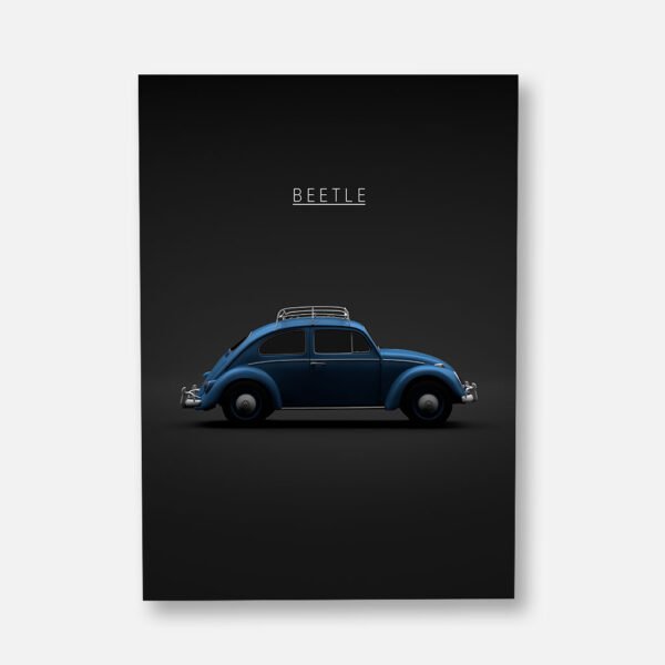 VW Beetle 1963 - Blue - Wall Art Poster