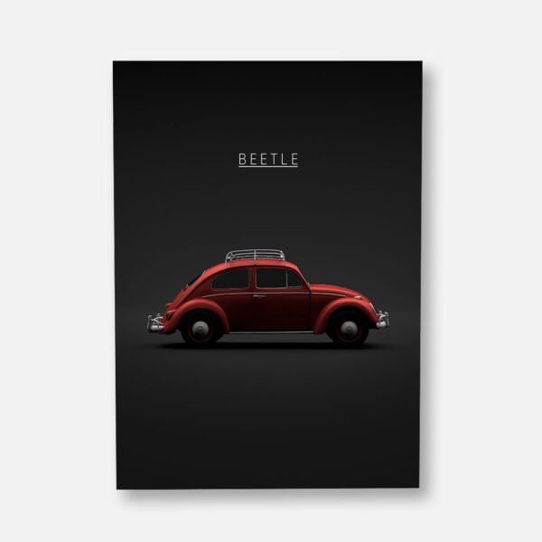 Volkswagen Beetle 1963 - Red - Wall Art Poster