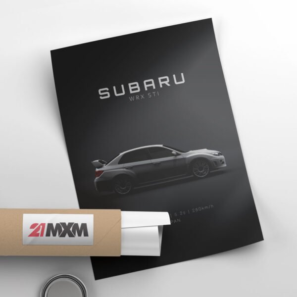 Subaru WRX STI 2013 - Grey - Specs - Wall Art Poster - Image 4