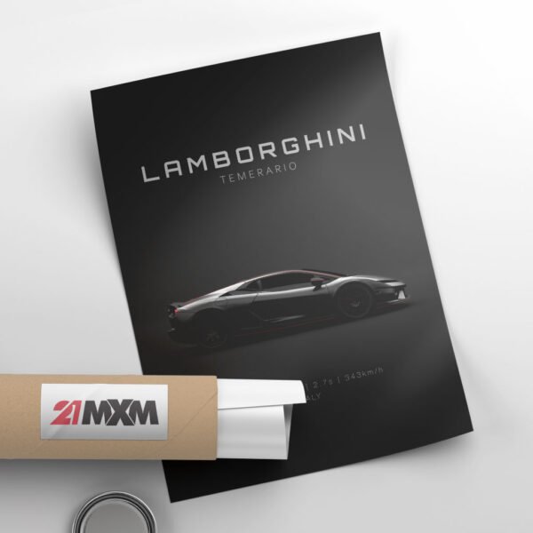 2025 Lamborghini Temerario - black - Wall Art Poster - Image 3