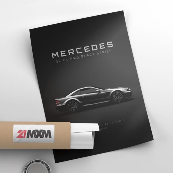 Mercedes-Benz SL 65 AMG Black Series - Black - Specs - Wall Art Poster - Image 4