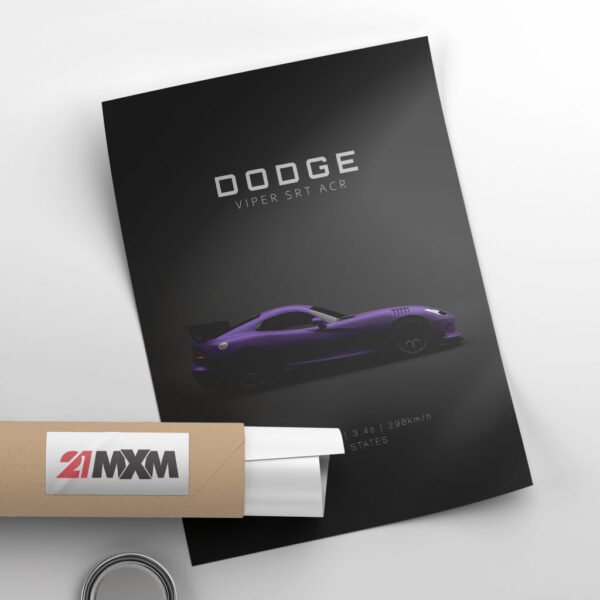 Dodge Viper ACR 2016 Purple - Specs - Wall Art Poster - Image 2