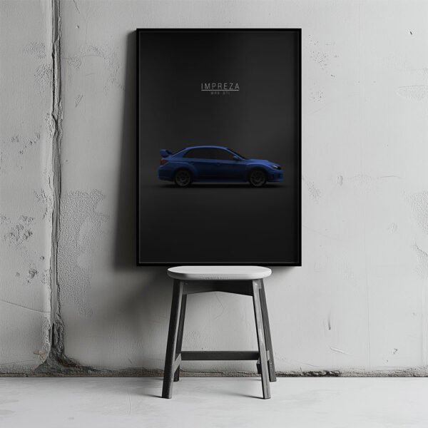 Subaru Impreza WRX STi 2011 - Blue - Wall Art Poster - Image 2