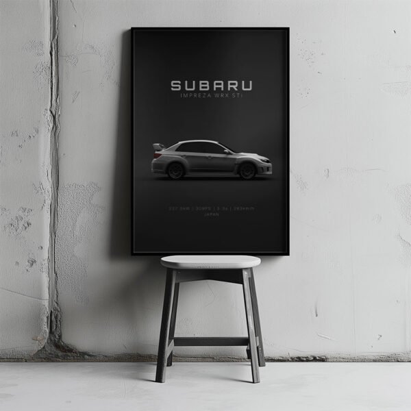 Subaru Impreza WRX STi 2011 - White - Specs - Wall Art Poster - Image 2