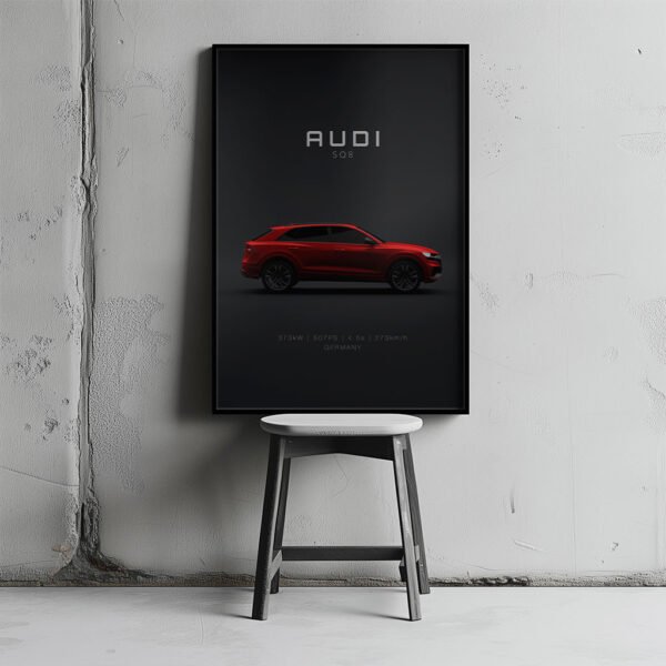 Audi SQ8 2021 Red - Specs - Wall Art Poster - Image 4