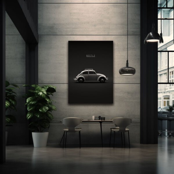 Volkswagen Beetle 1963 - White - Wall Art Poster - Image 2