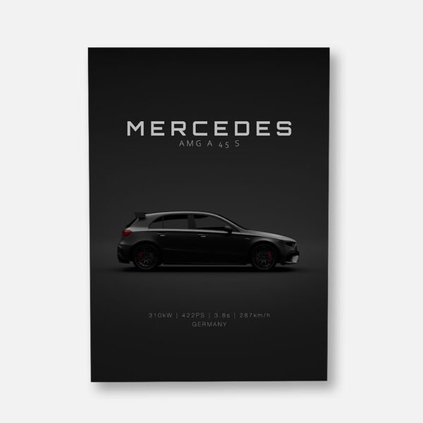 Mercedes A45 S AMG 2020 W177 - Black - Specs - Wall Art Poster