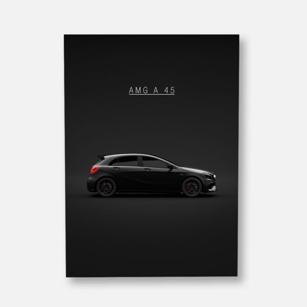 Mercedes A45 AMG 2017 - Black - Wall Art Poster