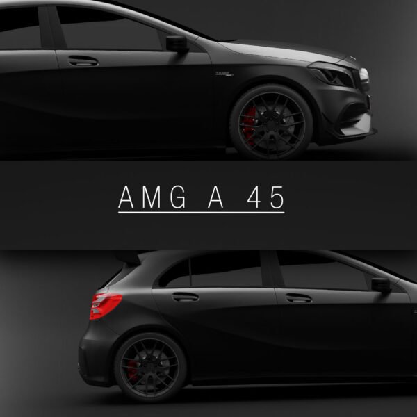 Mercedes A45 AMG 2017 - Black - Wall Art Poster - Image 3