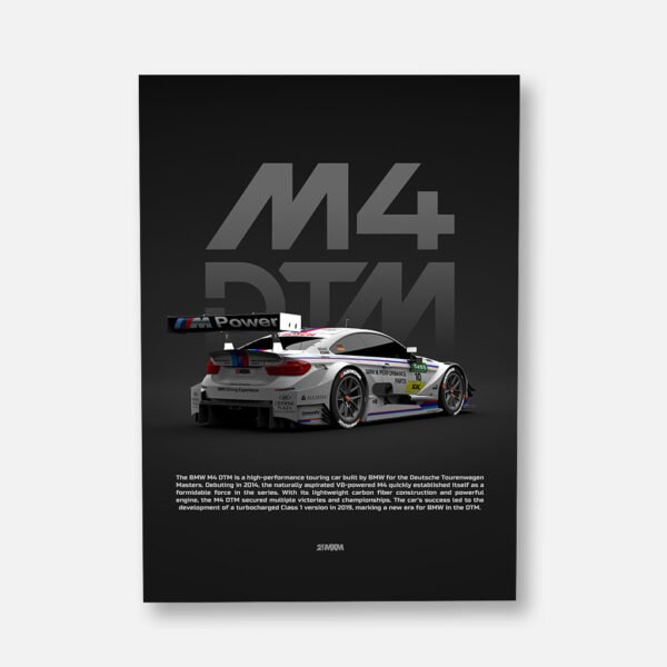 BMW M4 DTM 2015 - Back - Wall Art Poster