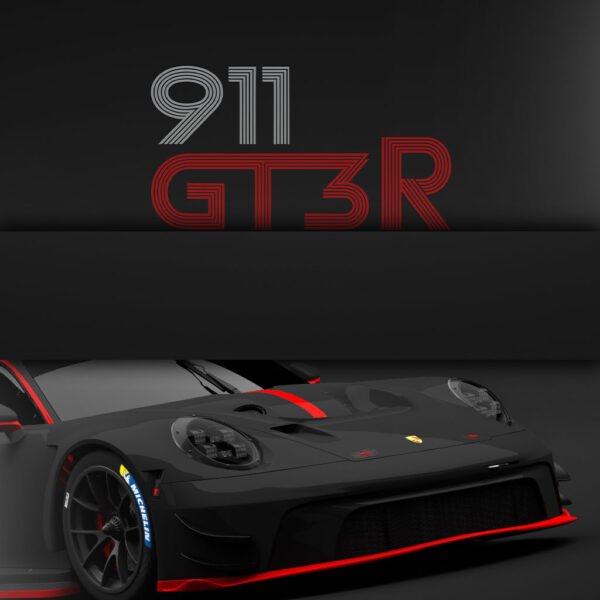 LM GT3 - 911 GT3 R 2023 - No. 1 - Wall Art Poster - Image 3