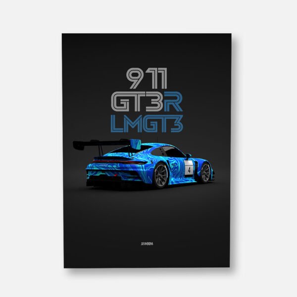 LM GT3 - 911 GT3 R 2023 No.4 - Back - Wall Art Poster