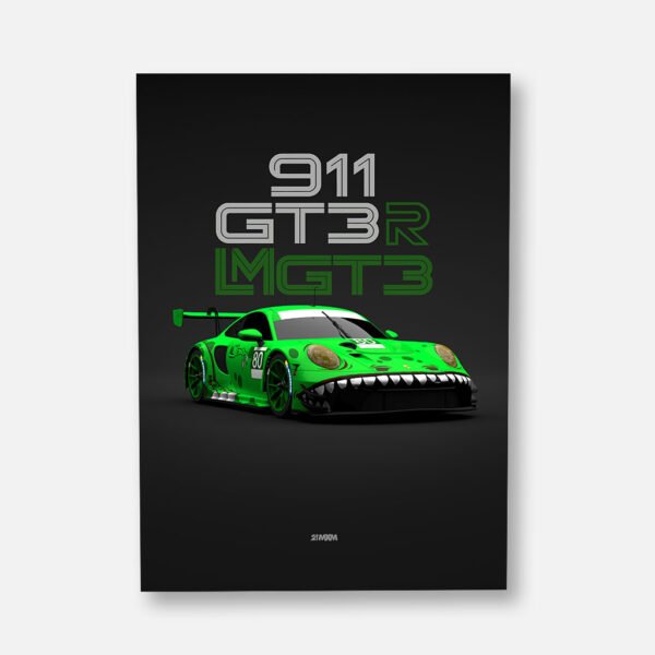 LM GT3 - 911 GT3 R 2023 No.80 - Front - Wall Art Poster